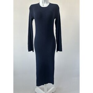 NWT Women's Sz: XS J.Crew Navy Ribbed Knit Midi Bodycon Dress (b51)